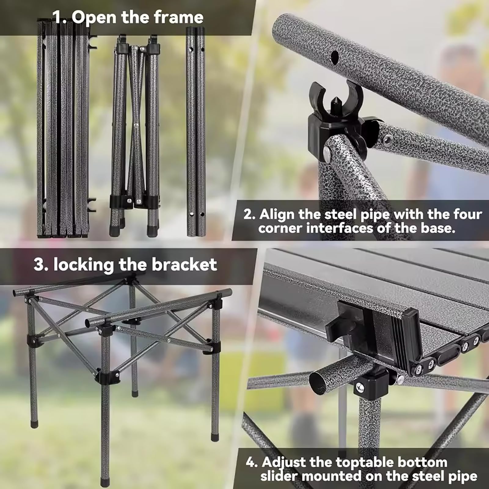 Amazon.com: 7 Piece Camping Chairs and Table Set, Foldable Table