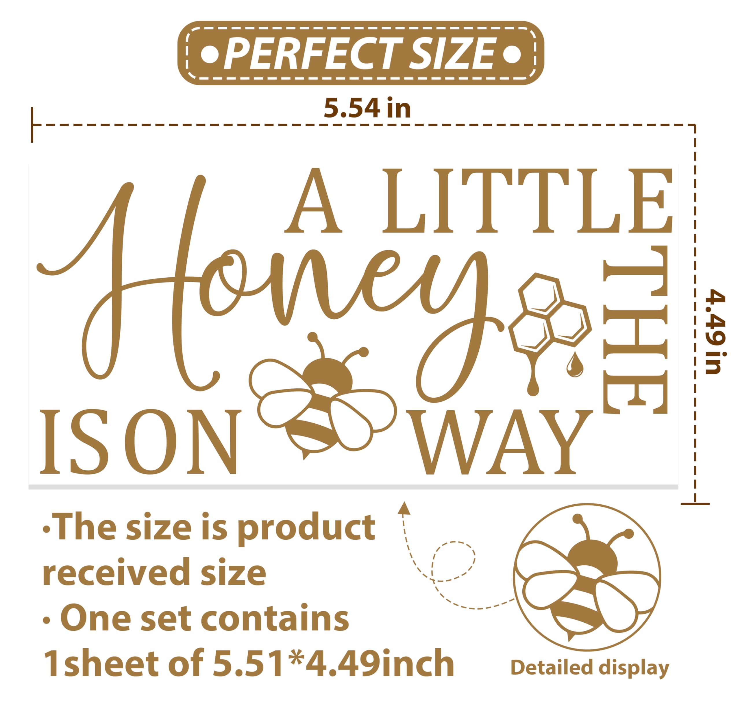 A Little Honey is on The Way Decal - Bee Baby Shower Decorations - Gender Reveal Bee Themed Party Decal for Balloon Arch Backdrop Brown - Image 2