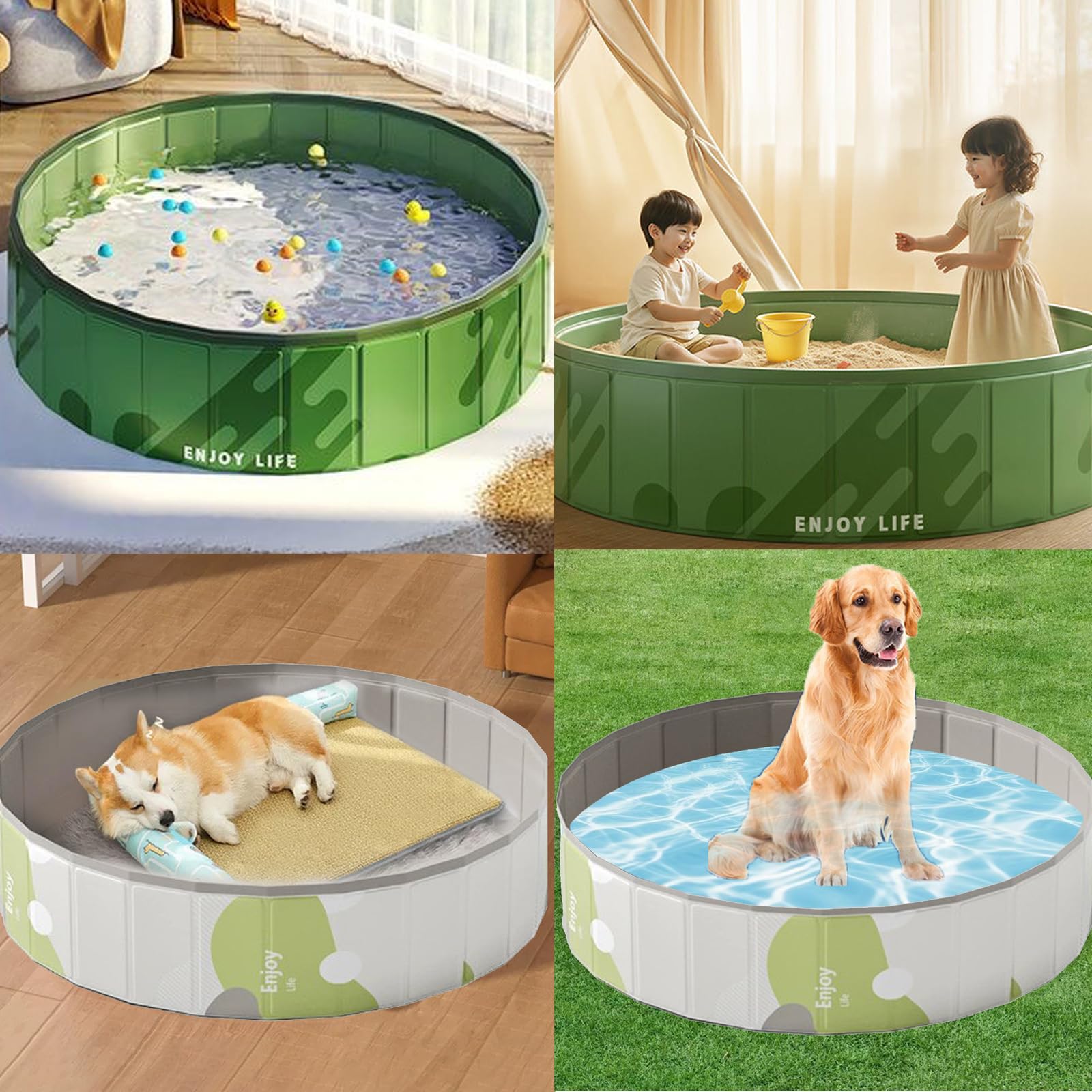 Hundepool Klein,bañera Plegable De PVC para Perros,Piscina De Perros Piscina De Remo De Perros Plegable,Piscina para Niños Piscina Plegable,bañera Portatil Perro-B||100CM