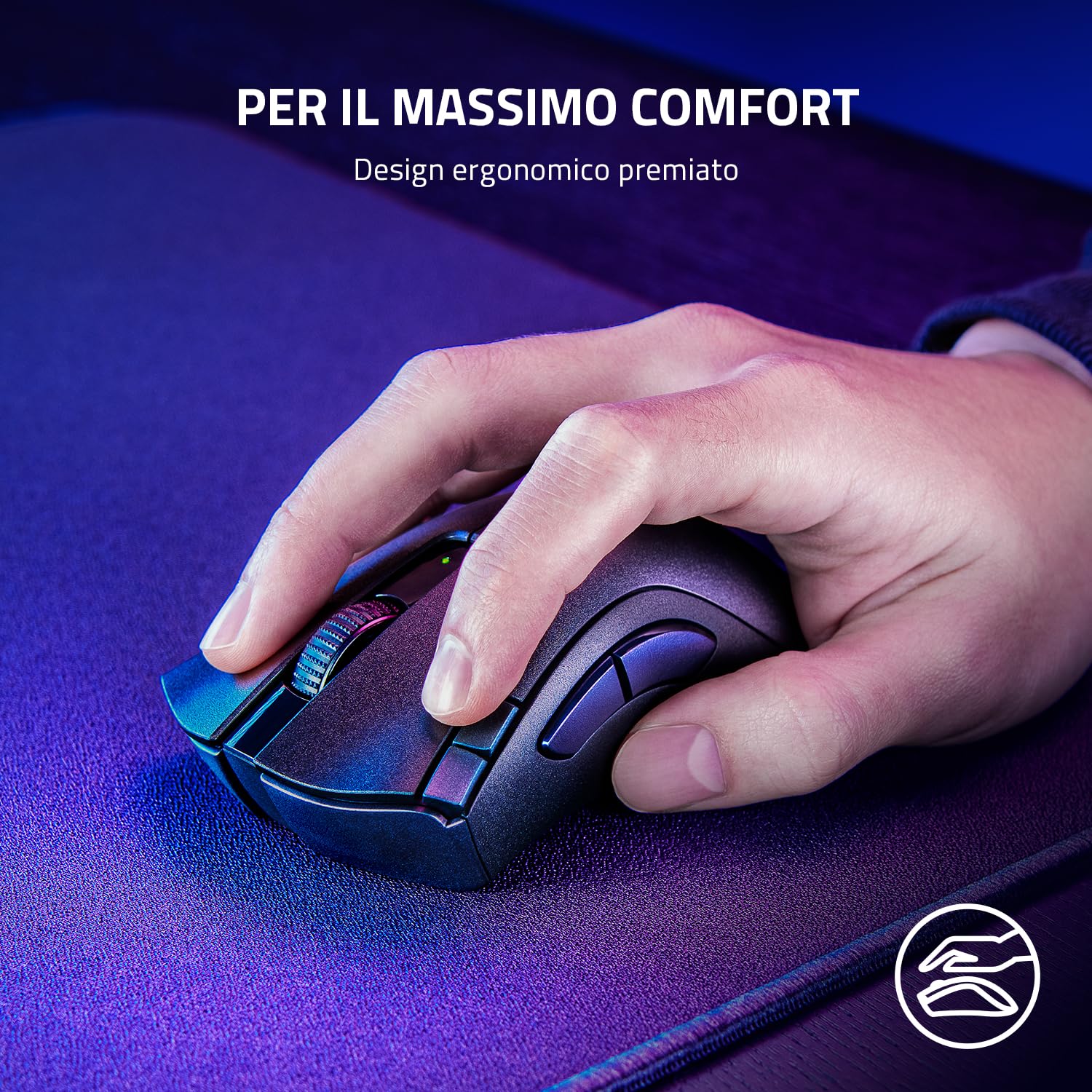 Razer DeathAdder V2 X HyperSpeed - Mouse Ergonomico per il Gioco Wireless (235 ore di Durata Della Batteria, Sensore Ottico 14K DPI, Interruttori Meccanici Gen-2, 7 Pulsanti Programmabili) Nero