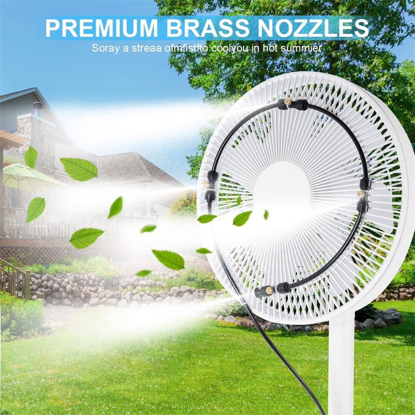 Sprühnebel Kühlung Terrasse 23m, Wassernebel KüHlung, Wasser SprüHnebel Schlauch, SprüHnebelanlage, Vernebler Terrasse, Vernebler Garten, mit 21 Messingdüsen und 3/4" Adapter