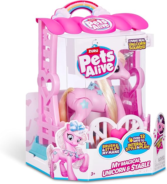Pets Alive My Magical Unicorn and Stable Battery Powered Interactive Robotic Toy Playset by ZURU