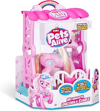 Pets Alive My Magical Unicorn and Stable Battery Powered Interactive Robotic Toy Playset by ZURU