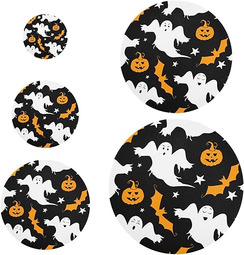 Miniatura 2 de Cubierta reutilizable para cuenco de Halloween con diseño de murciélago y calabaza, fantasma, 5 unidades, para almacenamiento de alimentos, para