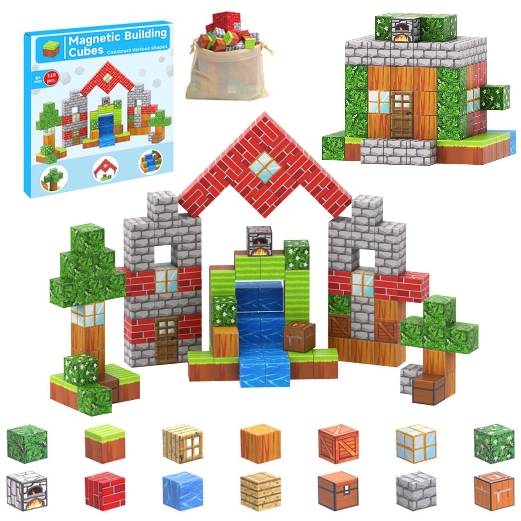 Amazon.com: Dulsaera Magnetic Blocks-Build 110PCS Toys for Boys