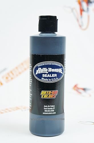 Miniatura 1 de Auto-Air Auto Borne Sealer Black 6002 Aerógrafo de 8 oz y pinturas personalizadas.