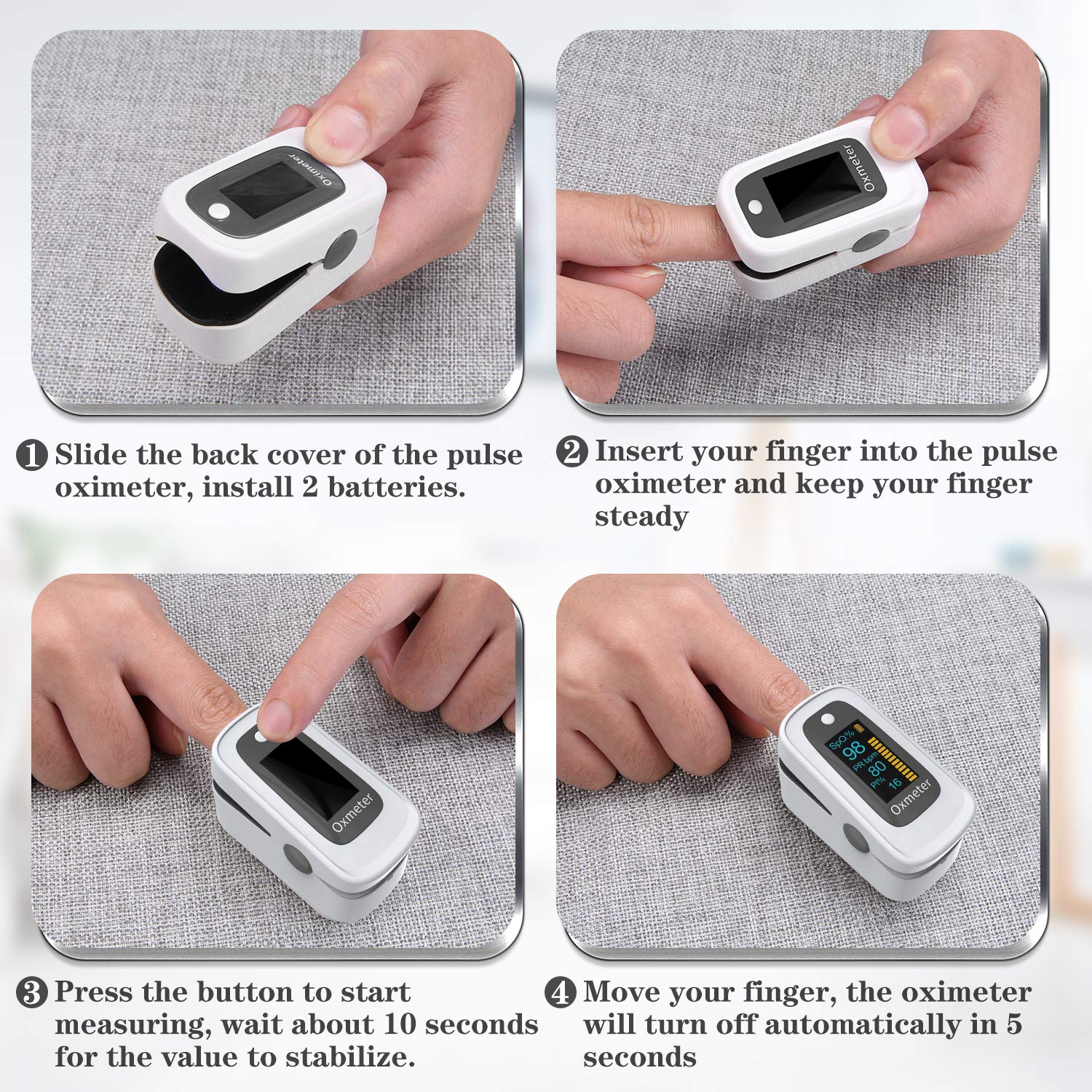 Pulse oximeter for Finger Oxygen Measuring Device,Finger Oximeter