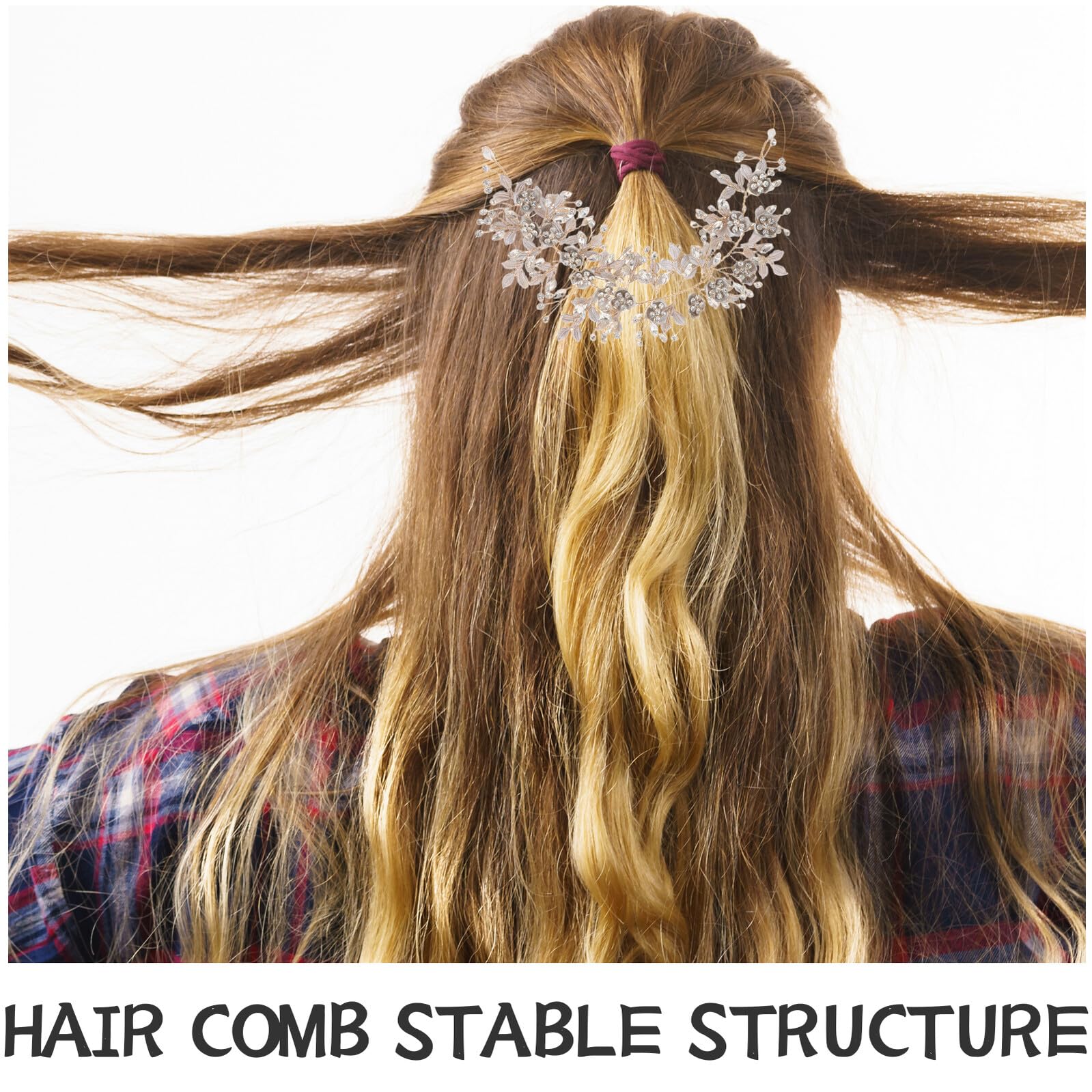 Fascia per Capelli da Sposa Fiori e Pettine Fermaglio Floreale Dorato Cerchietto Strass per Matrimonio Accessori Capelli Boho per Sposa e Damigella