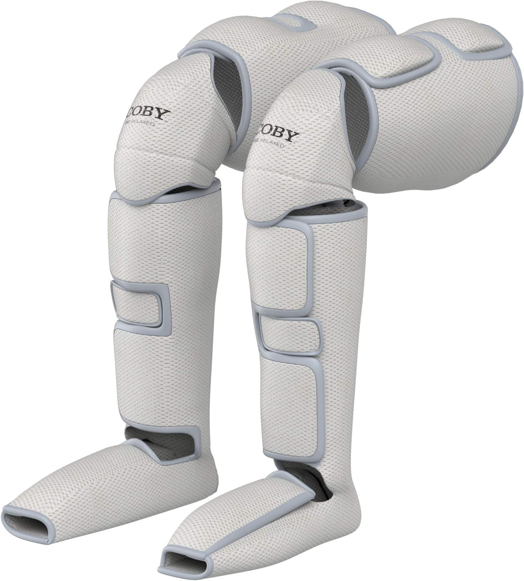 Coby Knee, Calf & Foot Massager with Heat | Air Compression Wrap Machine w/Adjustable Thigh/Leg Straps, Boots, 3-Level Intensity & Remote | for Full Body Pain Relief, Circulation & Relaxation at Home