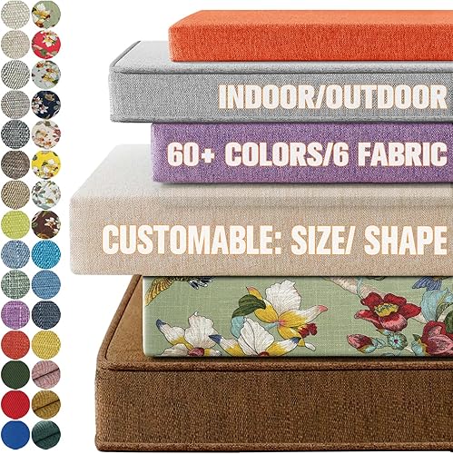 PHUSTJKL Cojín de banco de tamaño personalizado, cojín de banco de patio de 1.97 pulgadas de grosor, cojín de asiento de ventana de bahía,