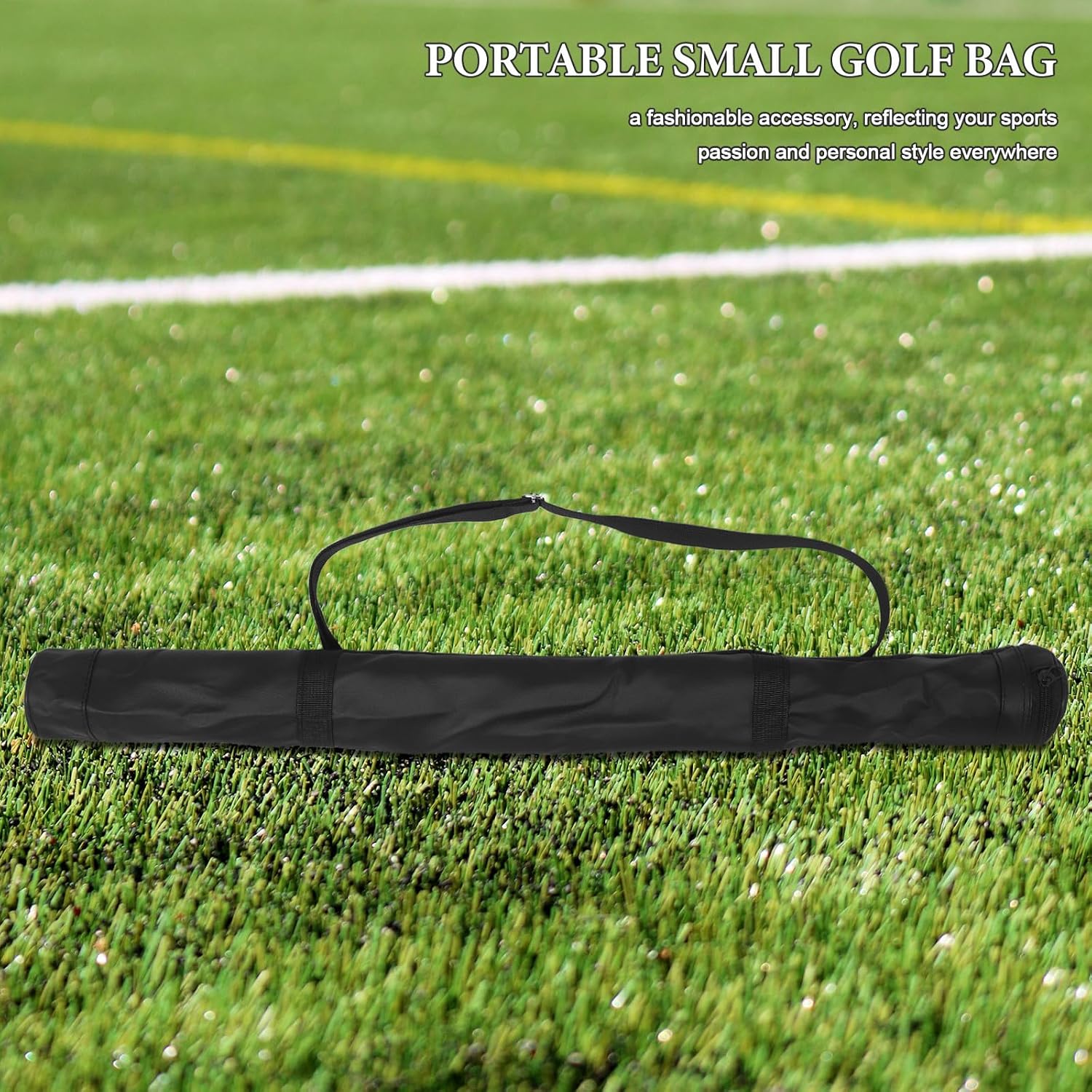 SEWACC 2pcs Lightweight Golf Carry Bag for Travel and Practice with Padded Interior and Sturdy Fake Leather, Portable Golf Stick Carrier Compatible with Balls and Clubs