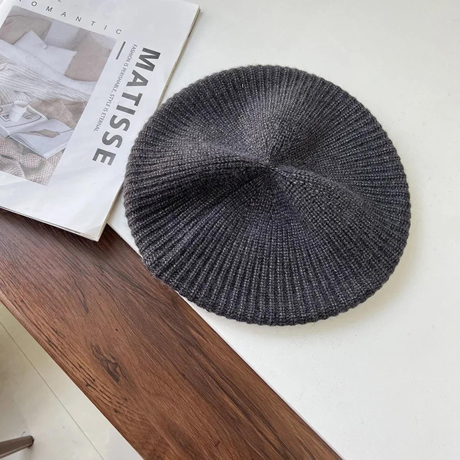 Czapki Czapki Skullies Beanies Czapka Beanie Czapka Jesień Zima Czapki Mieszane Dzianina Beret Kapelusz Damski Wszechstronny Literacki Retro Malarz Czapki, Jak na zdjęciu, rozmiar uniwersalny