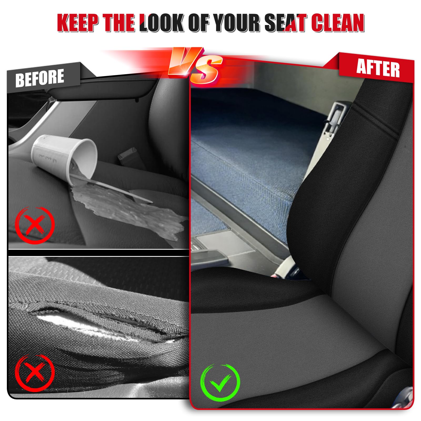 Fundas para asientos de camión para Volvo FH 12 13 16 de 2013–2026 (asiento del conductor acolchado y asiento del pasajero sin acolchado), fundas para asientos de coche Fundas protectoras para