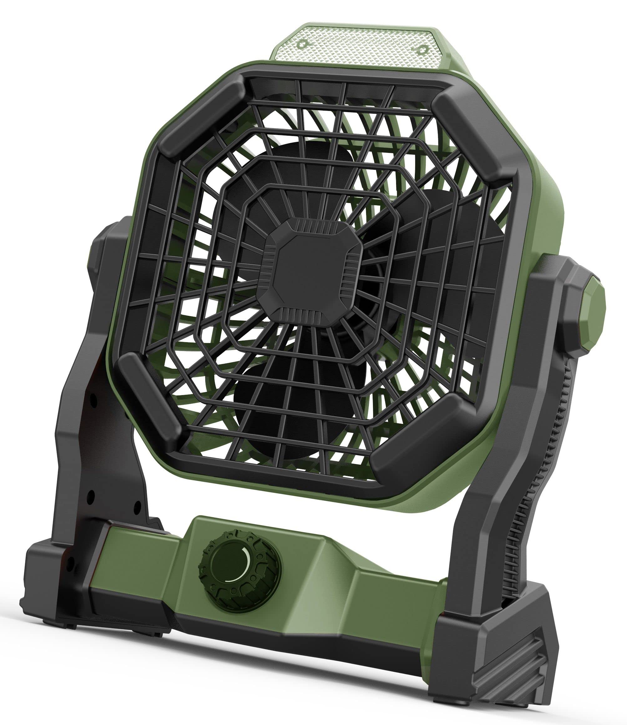 Melchioni Family | Ventilatore Portatile da Campeggio Ricaricabile con Luce, Batteria Incorporata da 5200 mah Ricaricabile tramite Cavo USB