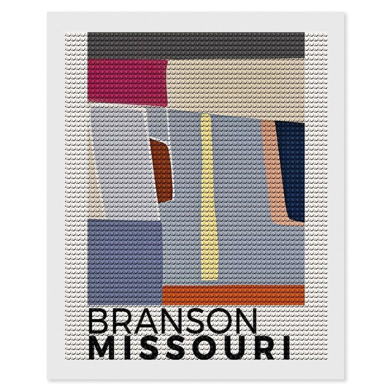 Junmoney Branson Missouri Diamond Painting Canvas Set 16"x20", Satisfying Creative Project, Easy to Follow Symbols, Fun Craft Experience