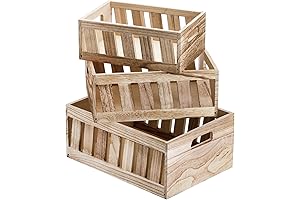 Rustic Wooden Storage Crates for Home Decor and Organization