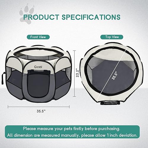 Miniatura 52 de Corralito para gatos, de interior, cerrado, portátil, plegable, para perros, exteriores, con cubierta superior y cremallera, gatitos, cachorros, Rosa