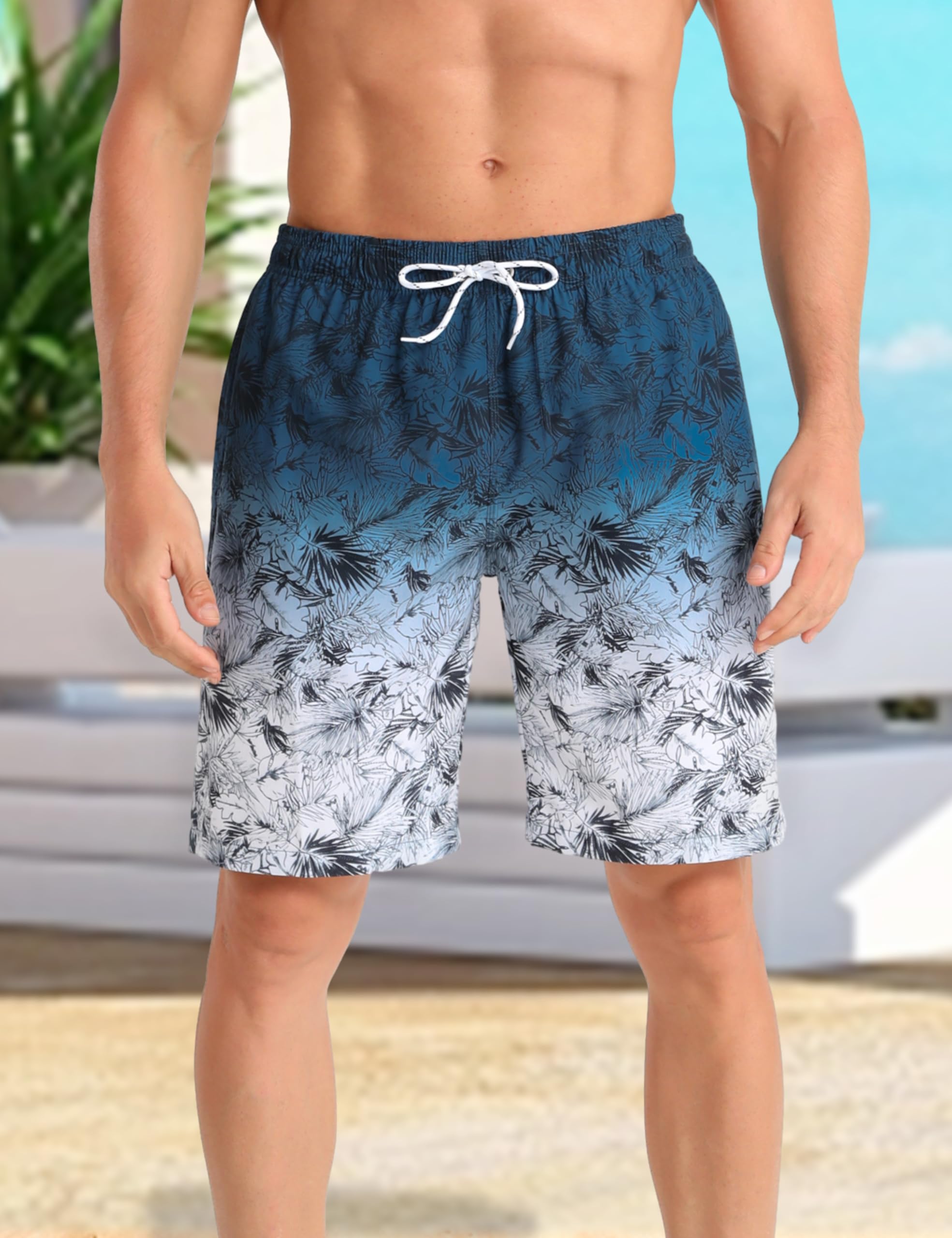 APTRO Costumi Pantaloncini da Bagno Uomo Mare Surf Piscina Stampa Hawaiana Estiva Grande Asciugatura Rapida con Fodera in Rete