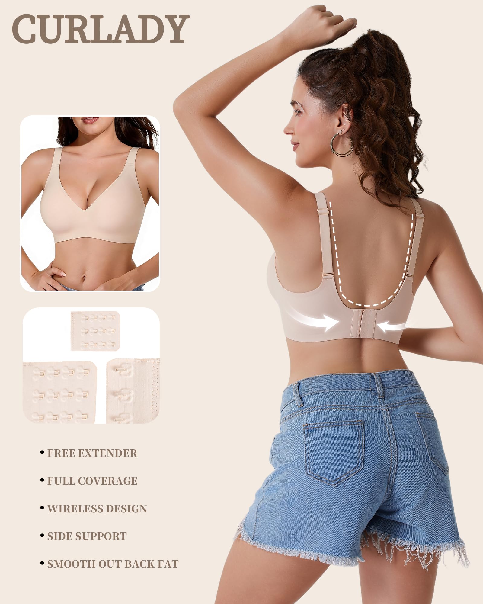 Women's Bras Wireless Jelly Bra for Women UK Seamless Non Wired Soft Support Padded T Shirt Ladies Everyday Bralettes — view 4