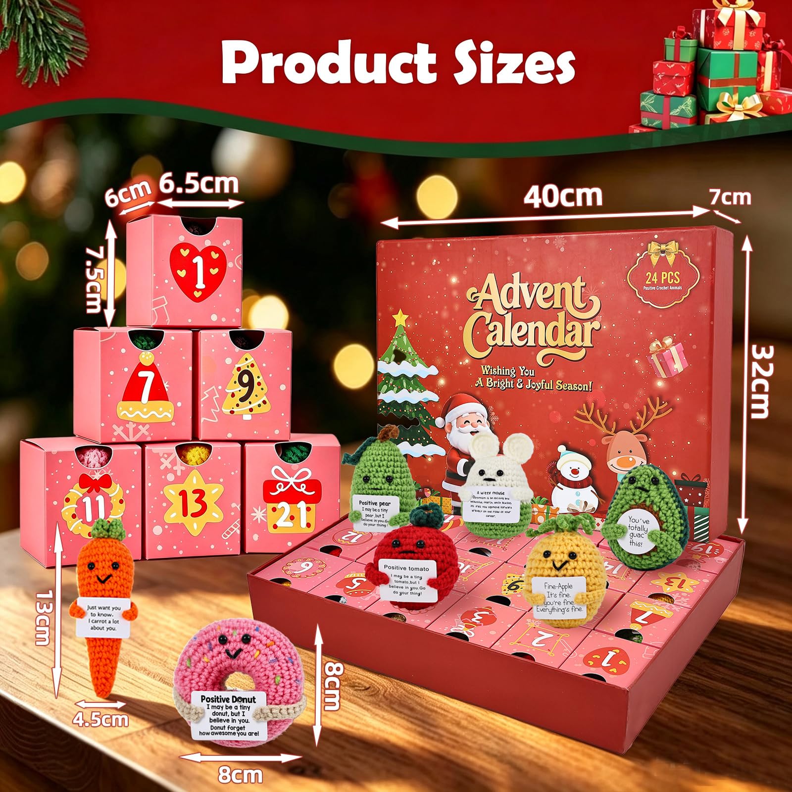 Calendario de Adviento 2026 – 24 objetos antiestrés squeeze para apoyo emocional positivo, calendario de Adviento, Regalo Navidad para novia, mujeres y hombres