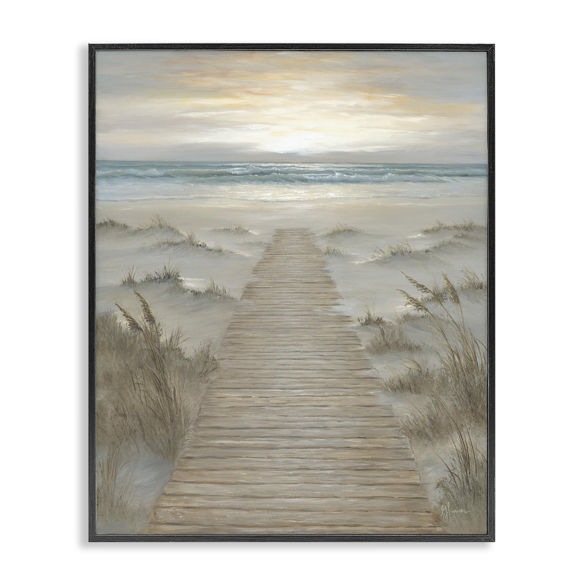 Stupell Industries 'The Path Towards Sunrise', Framed Giclee Art, Black, 24 x 30 Inches, Easy to Hang and Sturdy, Made in USA, by Georgia Janisse