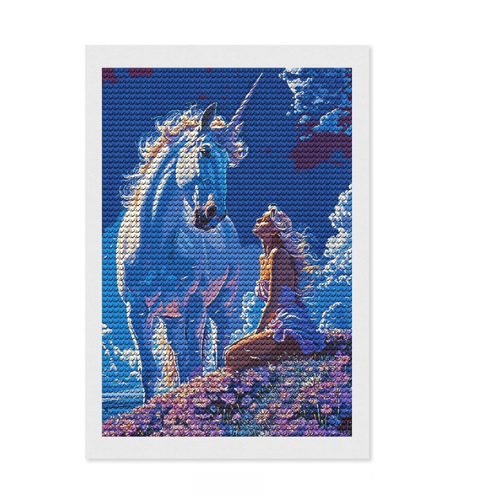 Junmoney Fairy Tale Diamond Painting Set 8"x12", Printed Canvas, Finish and Display, Home Wall Decor, Gift Idea, Neat Printed Canvas