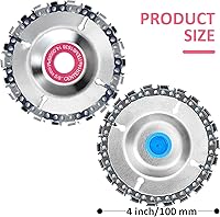 Vista 2 de 5 Pieces 5/8 Inch Chain Disc Saw Blades for Angle Grinders - 22 Teeth Wood Carving Discs and Grinding Attachment Wheels