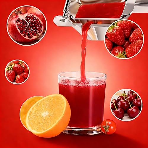 Miniatura 4 de Exprimidor manual para limón y lima, con diseño duradero para cítricos, naranjas, granadas, manzana, fruta, limón, lima (plateado)