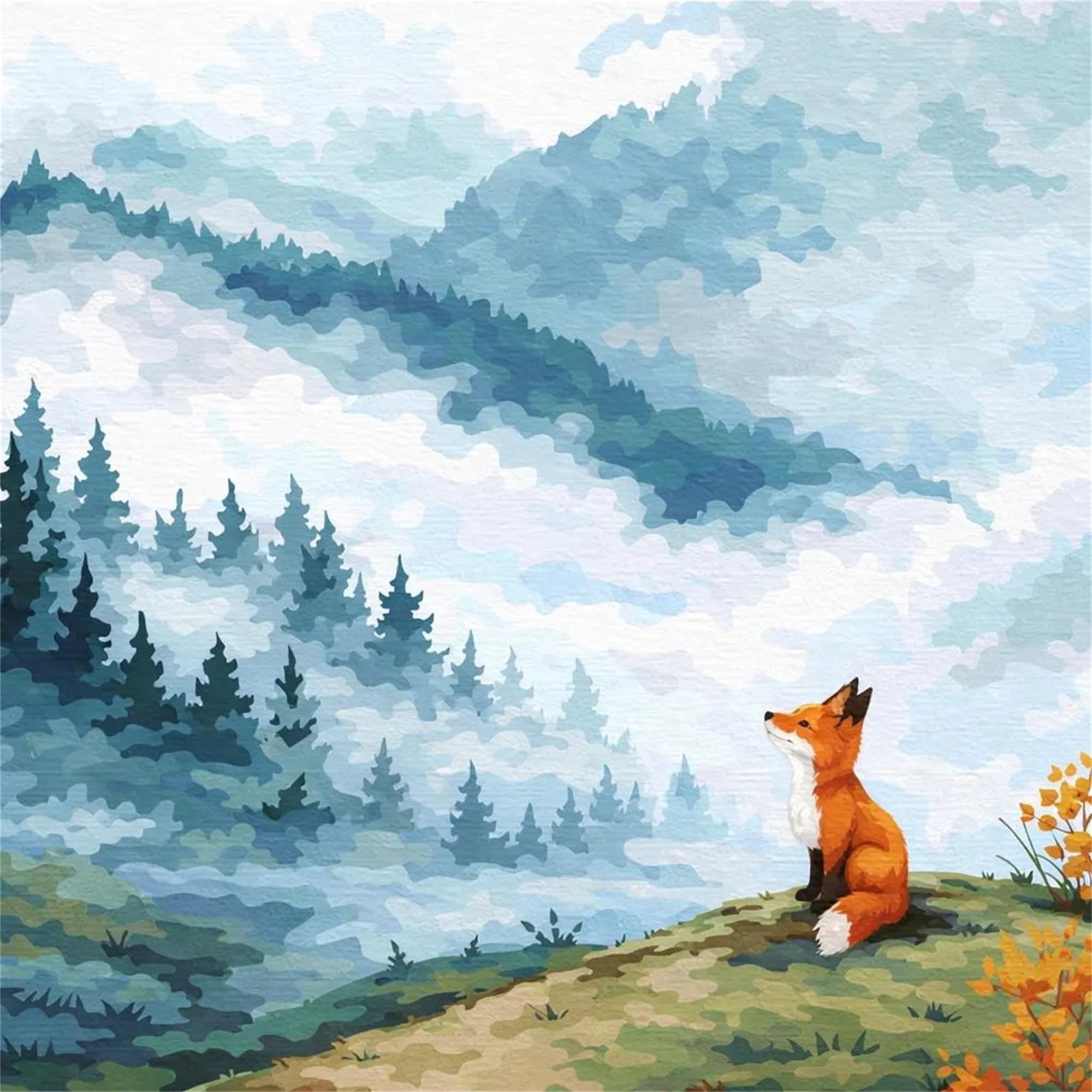 ZHOSOHO DIY Paint by Numbers Kits for Adults,Painting Kit on Canvas, Color by Numbers,Large Adult Paint by Number for Home Wall Decor,Gifts (Fox)
