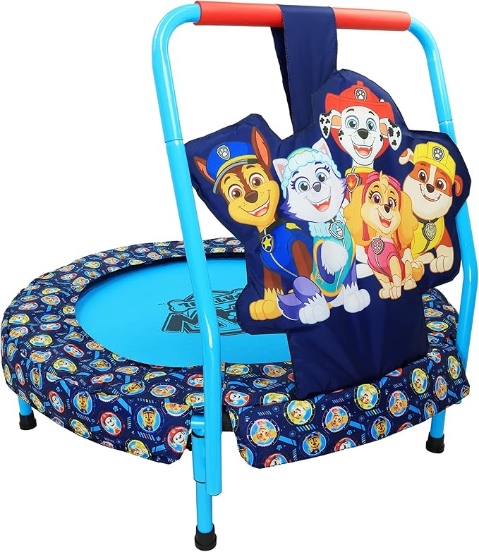 PAW Patrol Mini Trampoline, Indoor Kids Trampoline for Toddlers with Handle, Features Everest