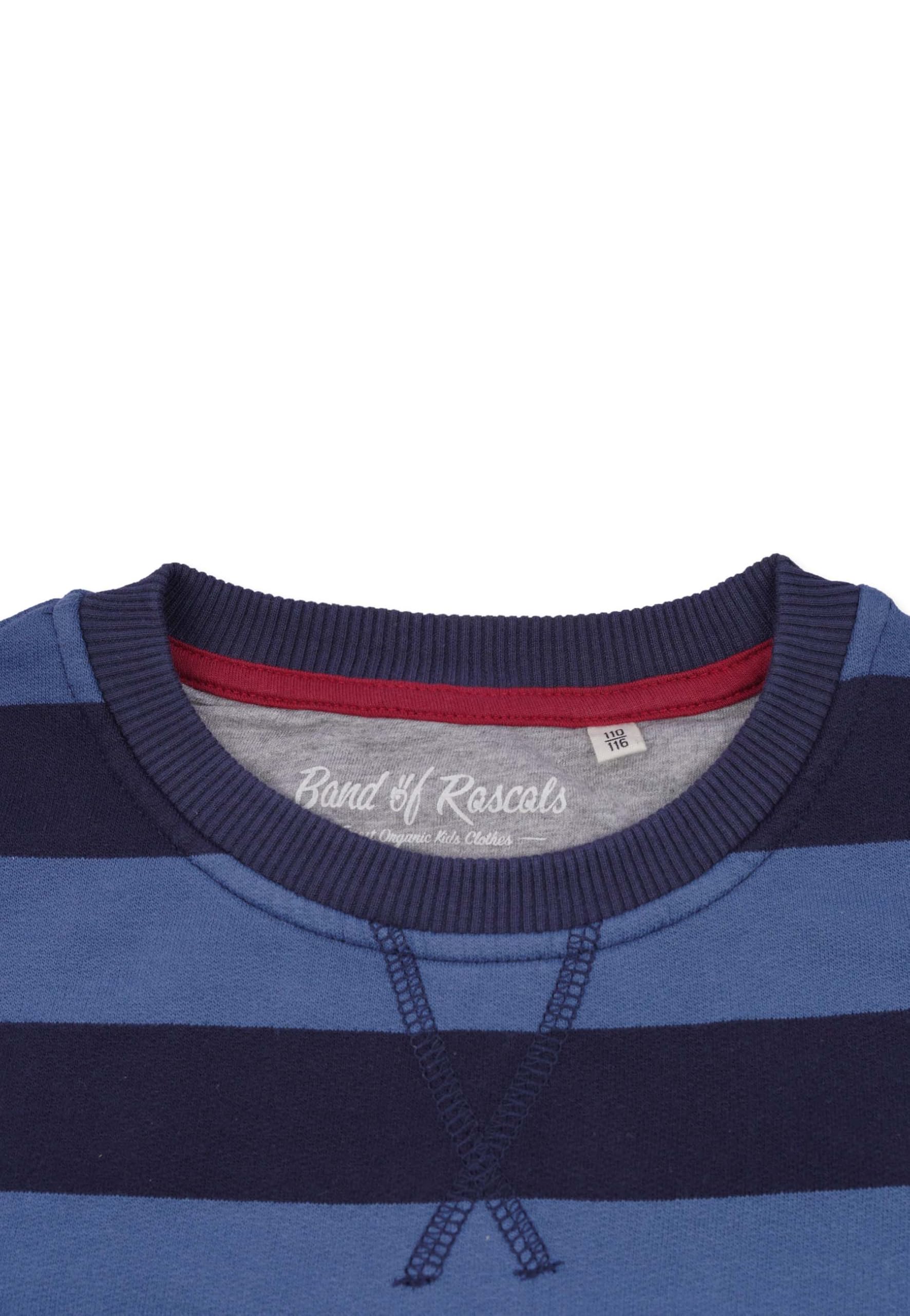 Band of Rascals Dziecięca bluza z długim rękawem w paski bawełna ekologiczna, granatowy, 152