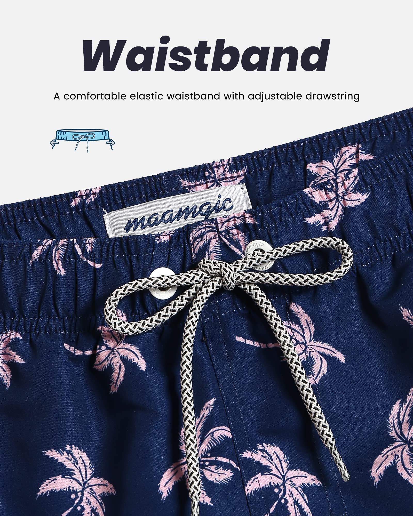 MaaMgic Pantaloncini da Bagno da Uomo Asciugatura Veloce Costume da Bagno per Surf sulla Spiaggia Multi-funzioni Allenamento casa con Fodera in Mesh con Fodera in Mesh