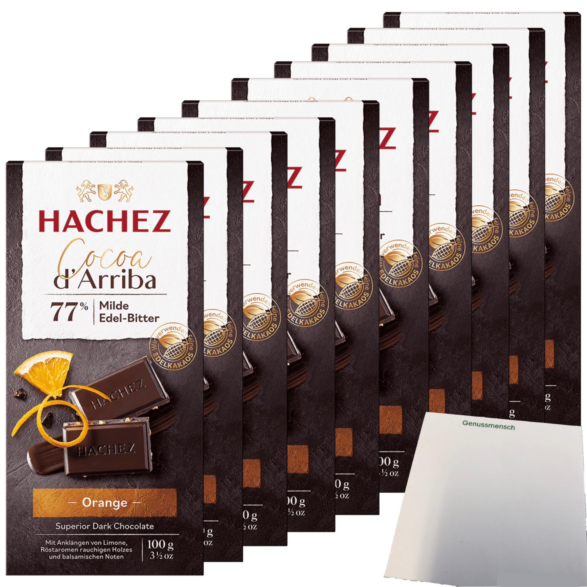 usy Bundle für Hachez Schokolade Cocoa d'Arriba Orange VPE (10x100g Tafel) + usy Block