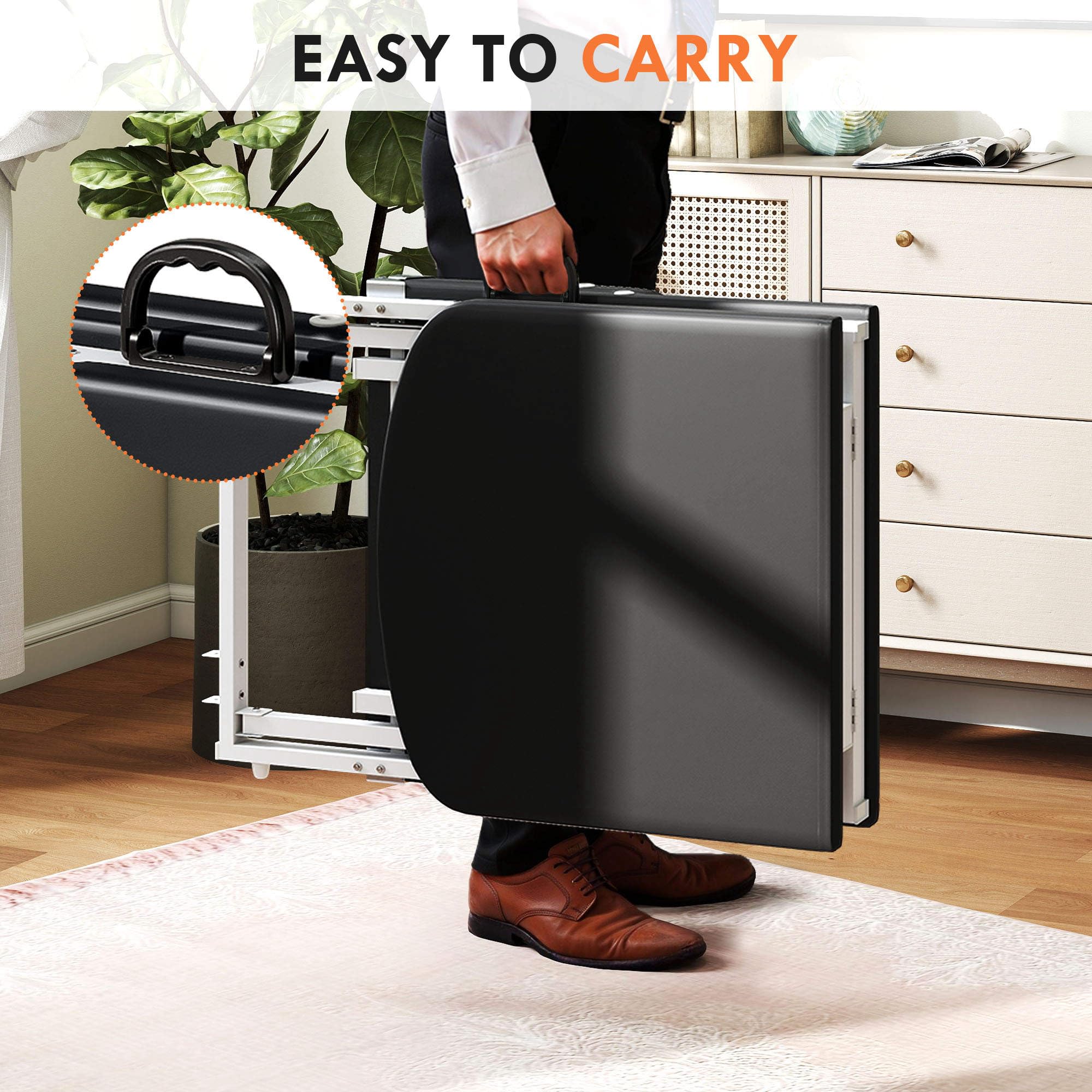 HOMCOM Portable Massage Table, 3 Section Adjustable Beauty Bed, Foldable Massage Bed With Face Hole, Recliner Chair With Removable Headrest And Armrests For Spa, Lash, Tattoo, Black | UK