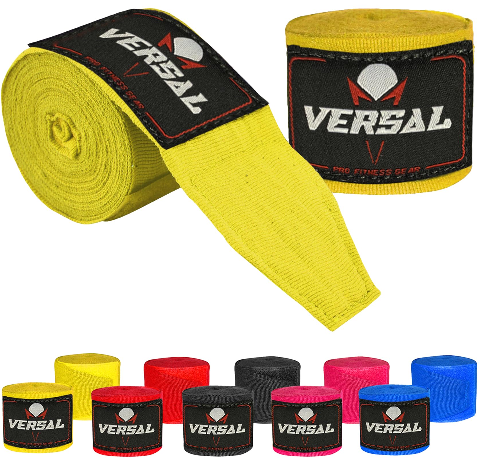 Boxing Hand Wraps 4-Meter Inner Gloves Bandages Wrist Support Wraps Under Mitts Knuckle Fist Protector MMA Muay Thai Kickboxing Handwraps for Martial Arts Training Gym Workout | Men & Women (Yellow)