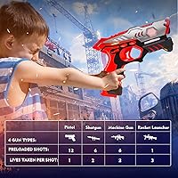 Vista 4 de VATOS Juego de etiquetas láser recargables, pistola y chaleco infrarrojos SYNC de datos en tiempo real para 4 jugadores, juego para adultos, niños