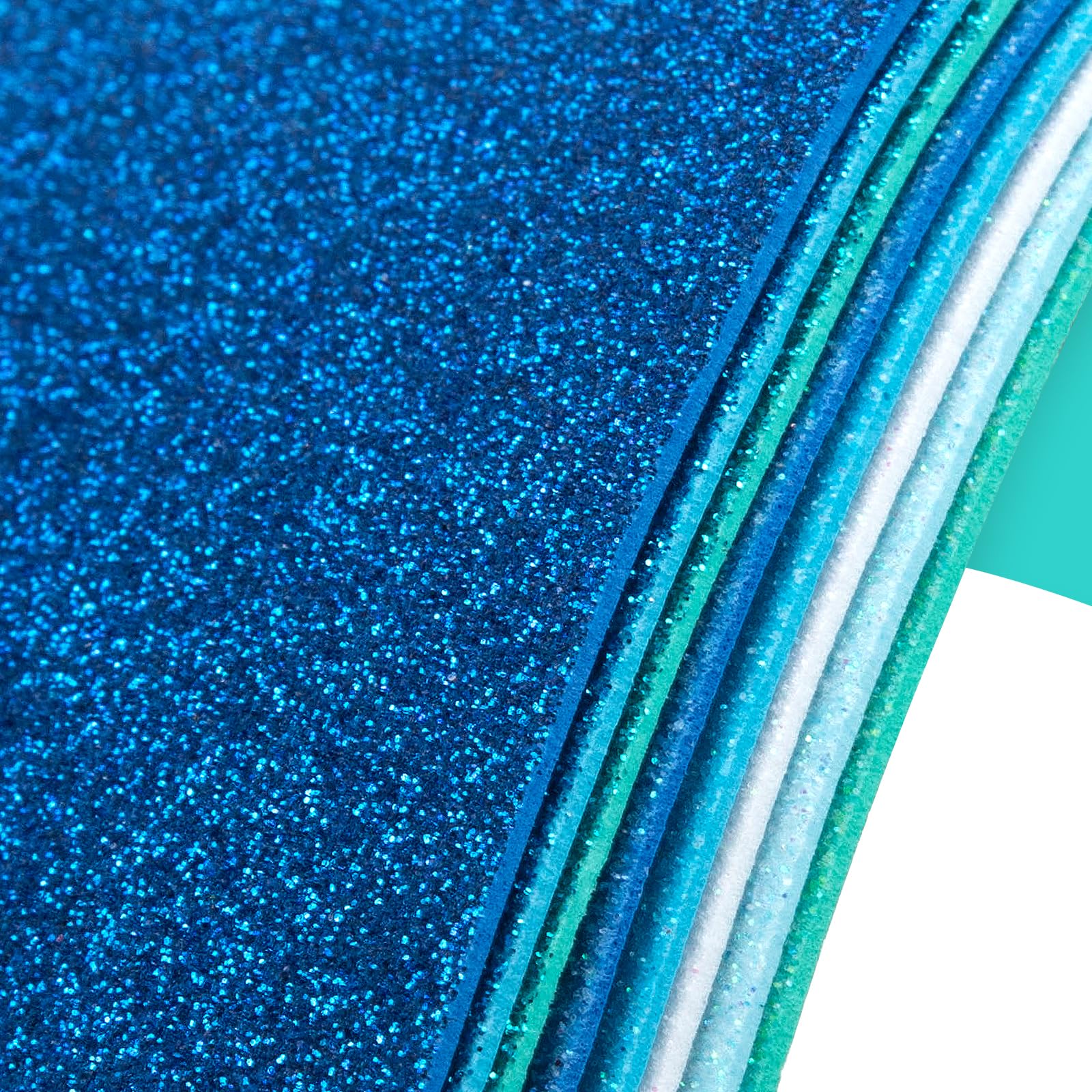 8 Pack Glitter Foam Sheets Craft 8 x 12 inch, 8 Colors Sparkles Foam Paper for Art Crafts Projects, Classrooms Scrapbook Gift DIY Cutters Card Party Decoration (Blue)