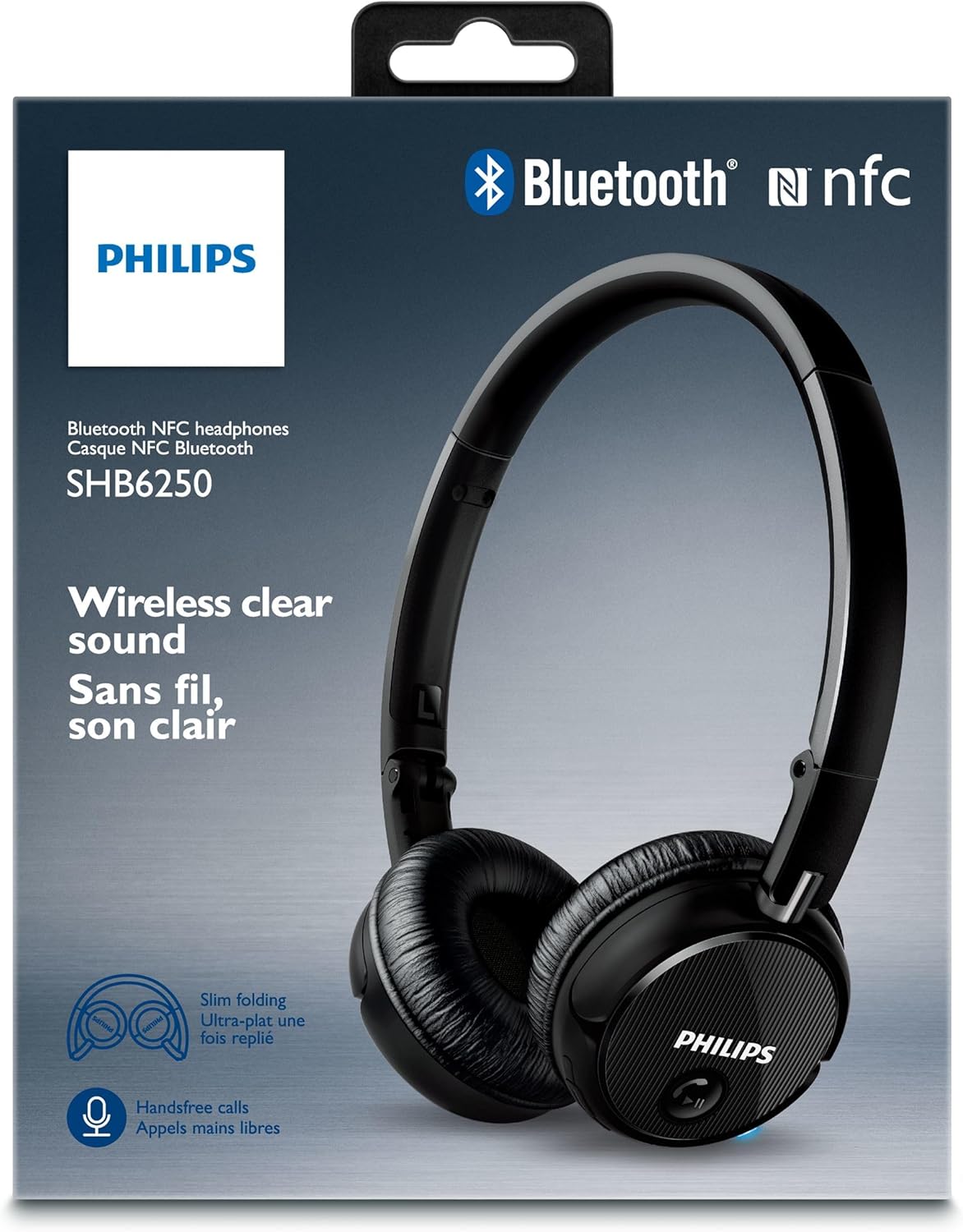 Philips SHB6250/27 Wireless Bluetooth Headphones, Black