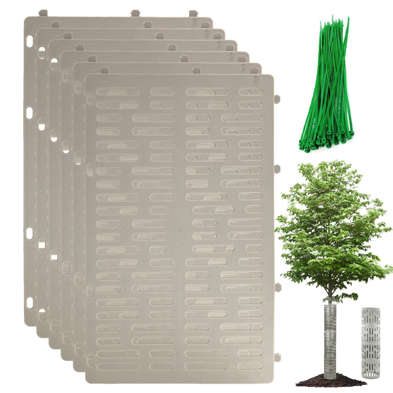 Protector de Tronco de árbol, Protector de árbol Joven, Protector de Corteza de árbol expandible, con 50 Bridas de Cremallera para árboles jóvenes