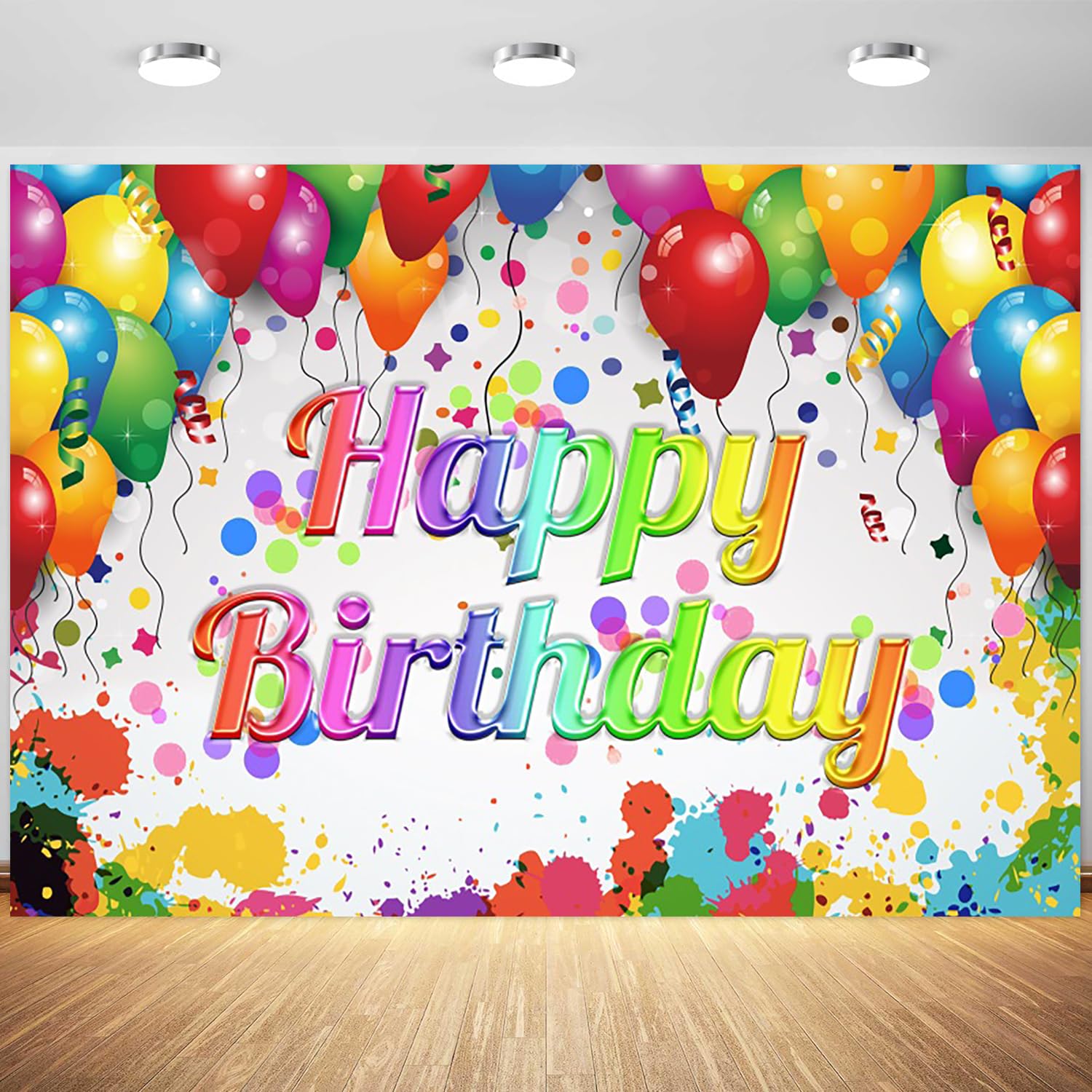 10x8ft Happy Birthday Backdrop Colorful Balloons Graffiti Photography Background Kids Boys Girls Birthday Party Cake Table Banner Decorations Supplies