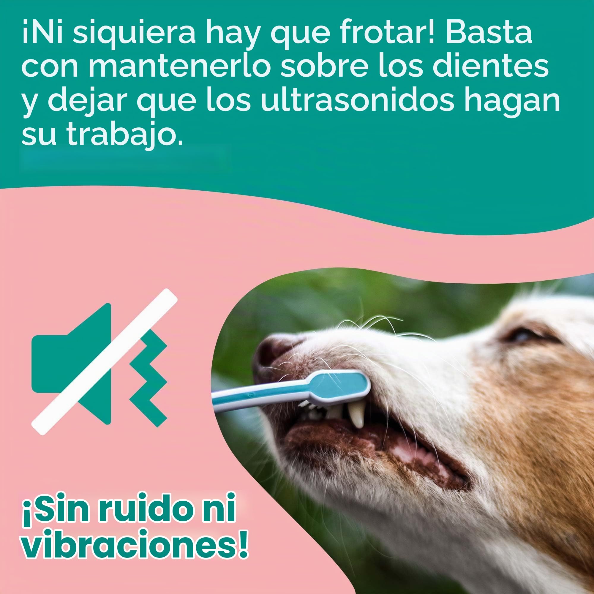 emmi-pet PRO Cepillo de dientes ultrasónico para perros - Cepillo de dientes silencioso para perros y gatos sin frotar con 96 millones de vibraciones - Contra el sarro y la inflamación