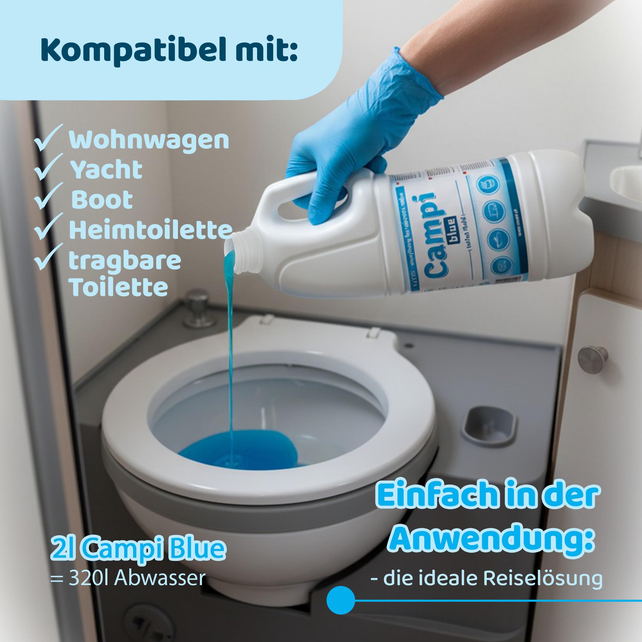 CAMPI Blue 2L + Red 2L Camping WC Chemie Set für Campingtoilette
