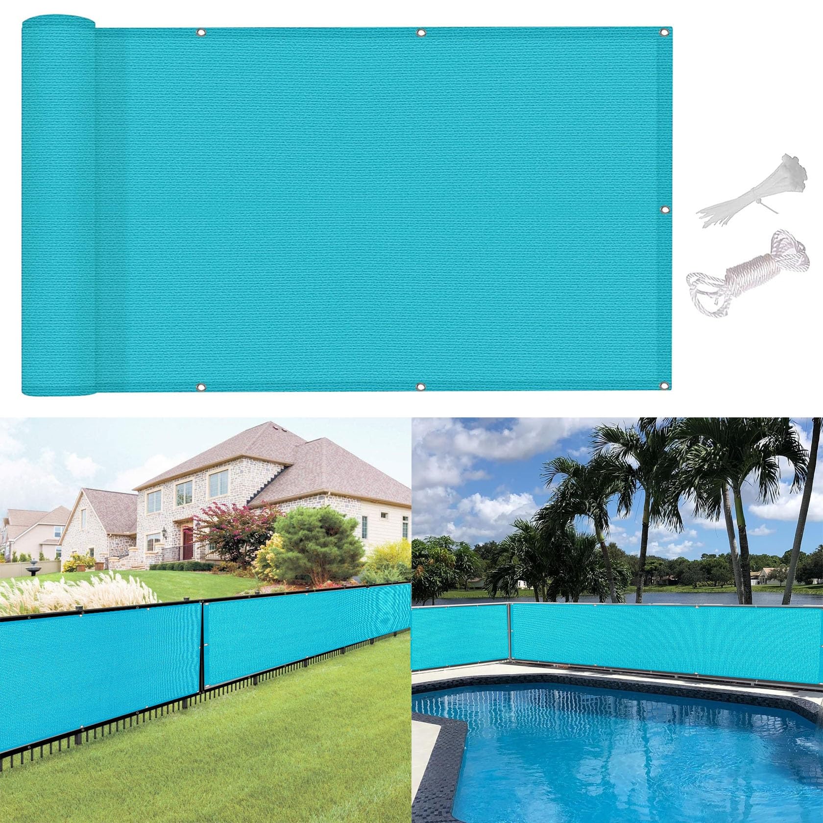 Balcone personalizzabile anti-sbirciamento resistente ai raggi UV 40 x 150 cm (16 x 59 pollici) per ringhiera coperta - protezione esterna colore blu