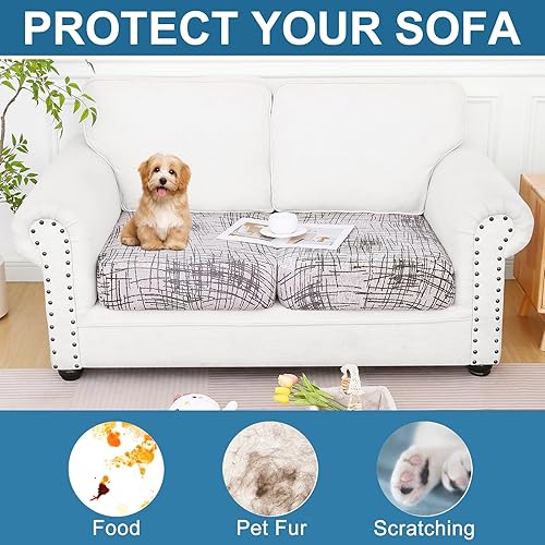 Miniatura 292 de Smiry Fundas de cojín de sofá con estampado, fundas de sofá elásticas y suaves para sofá, funda de sofá antideslizante lavable protector de muebles