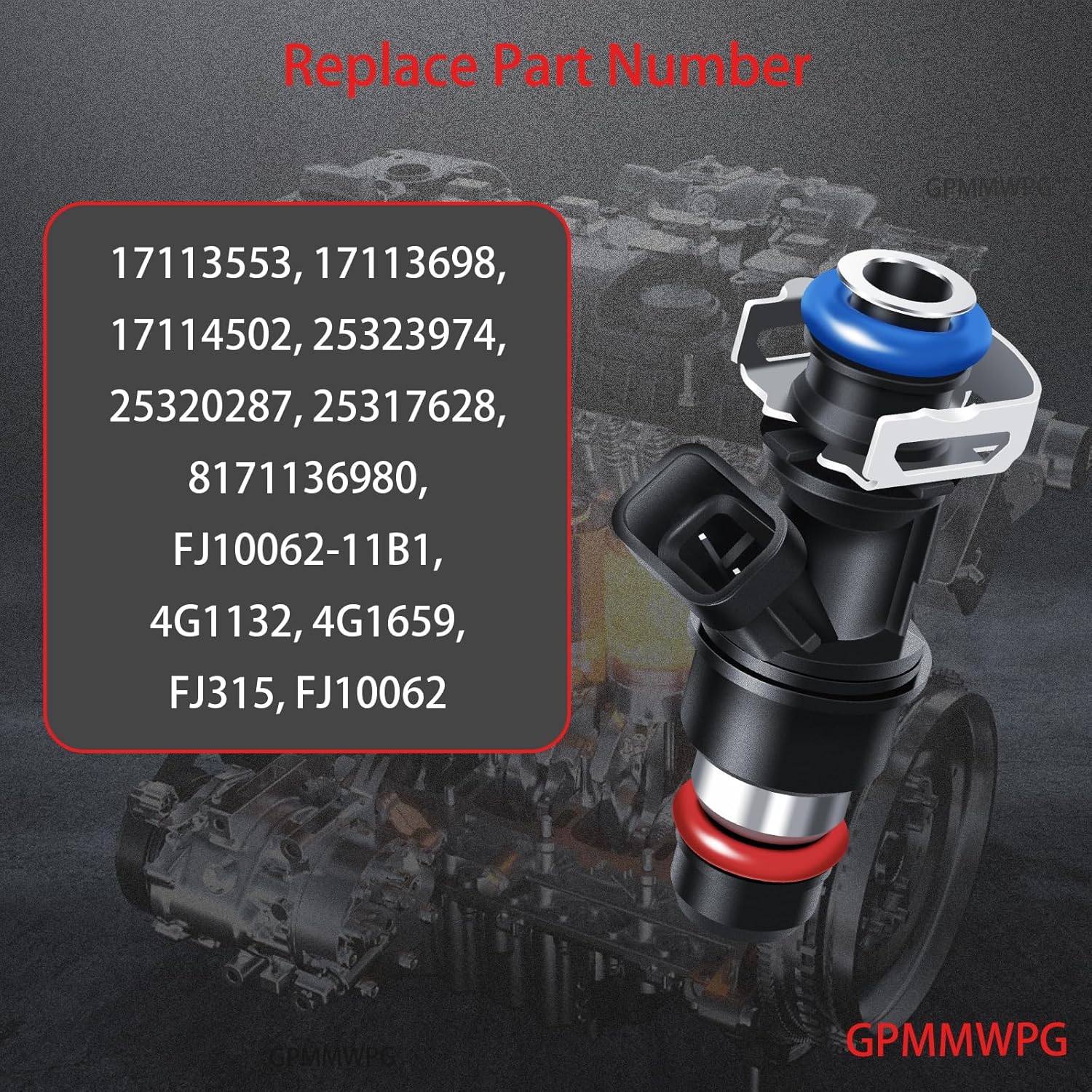 4Holes Fuel Injectors Set of 8 Compatible with Chevy for Silverado for Sierra 1500/2500/3500 for Yukon for Tahoe for Escalade for Suburban for Express 17113553 17113698 25317628 FJ315