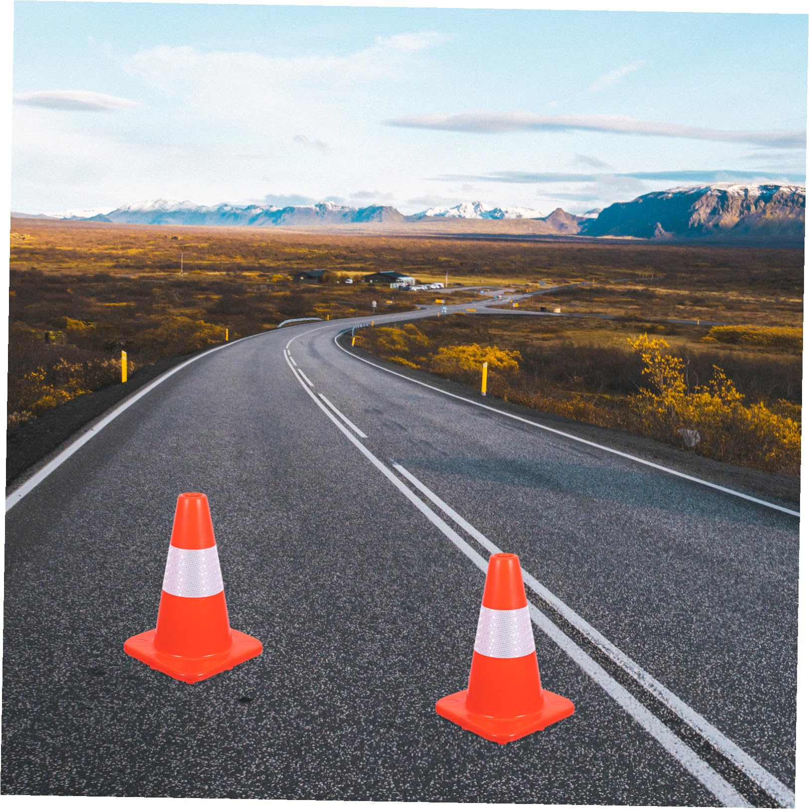 ABOOFAN 3 Pièces Cône de Sécurité Orange en Plastique Résistant aux Intempéries avec Haute Visibilité pour Piétons et Véhicules en Situation d'urgence en Parking
