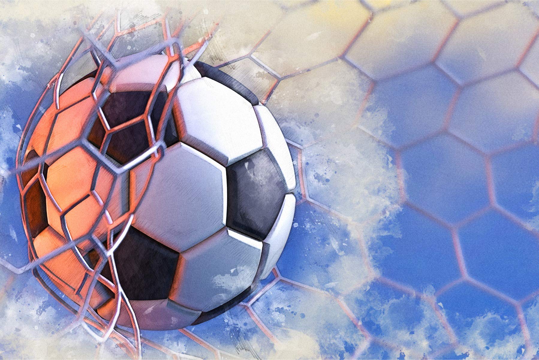 Papel pintado fotográfico con estructura de vinilo para sala de estar, portería de fútbol, 312 x 219 cm, papel pintado para pared moderno XXL, 312 x 219 cm