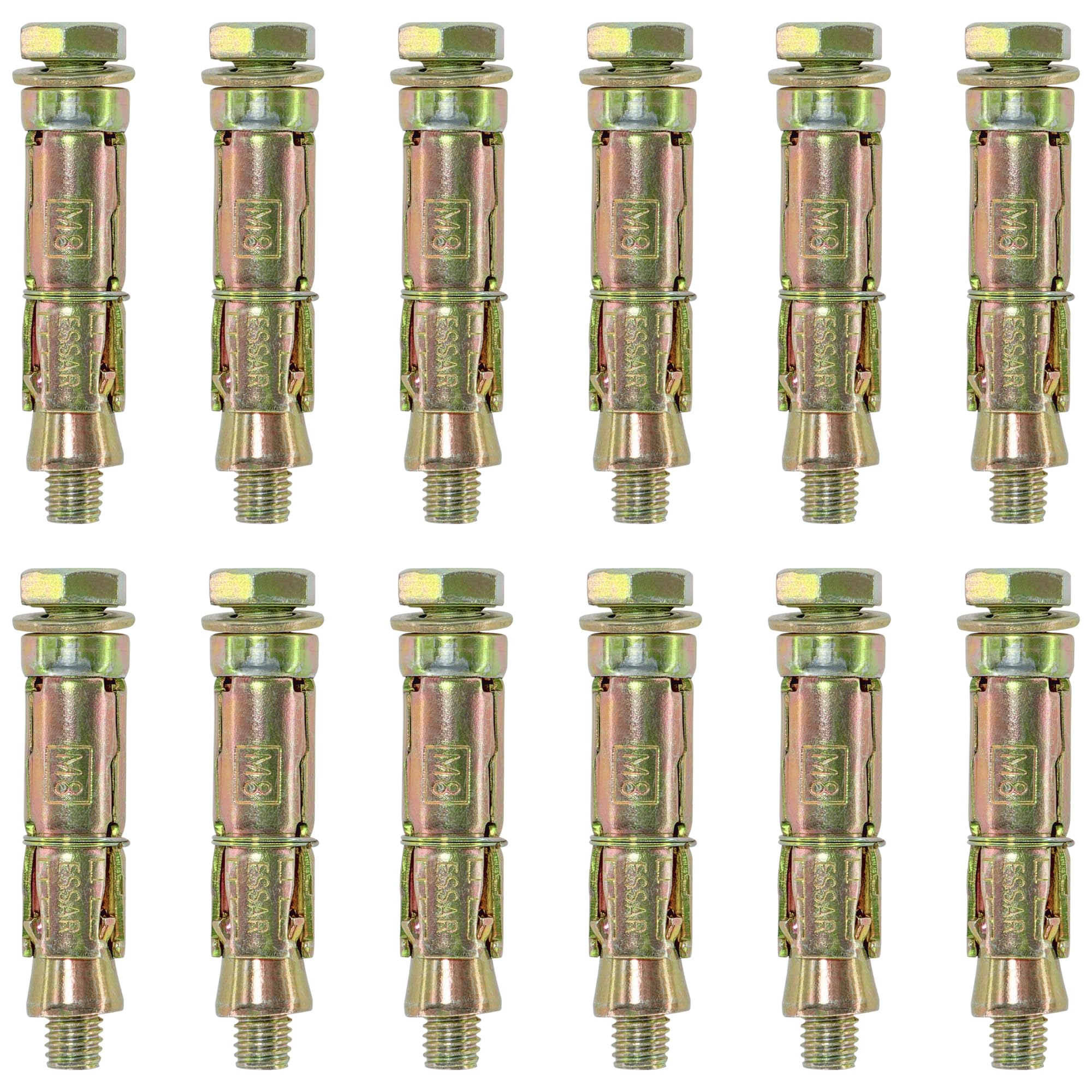 Lot de 12 boulons à expansion robustes (M8)