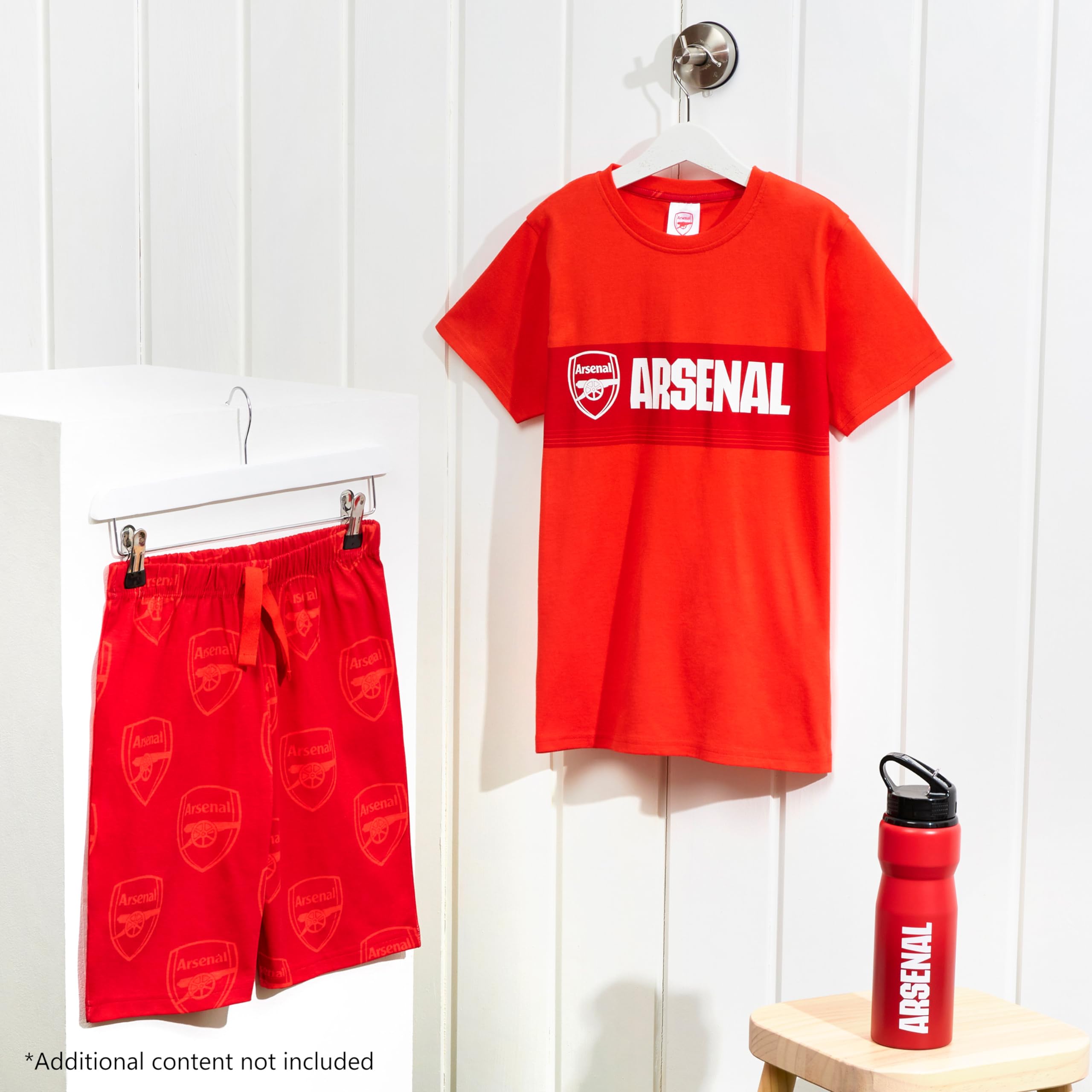Arsenal F.C. Boys Short Pyjamas Set, Soft Cotton Lounge Wear - Arsenal Gifts (Red, 7-8 Years) - Image 2