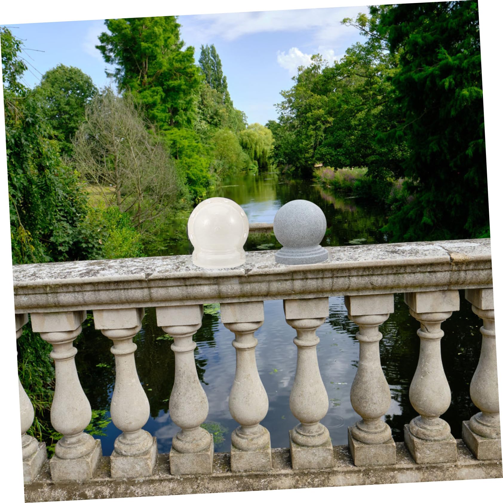 SOIMISS Leichte und Tragbare Kunststoff Betonform in Kugelform für Gartendekoration und Zaunsäulen für Gartenliebhaber und Parks